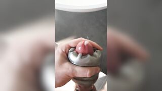 Public Hotel Lobby Restrooms Fleshlight Quickshot Handjob Cum