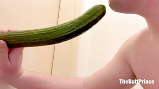 Watch Me Suck This Gigantic Cucumber For The First Time