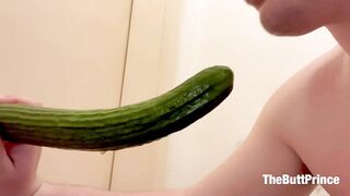 Watch Me Suck This Gigantic Cucumber For The First Time