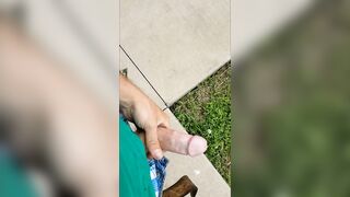 Public masturbating and cumming