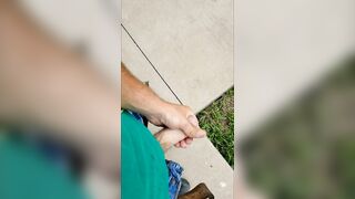 Public masturbating and cumming