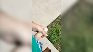 Public masturbating and cumming