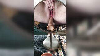 Playing with my big clit and dildo