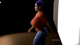 Cute Chubby Milf Orange Shirt MMD Dance