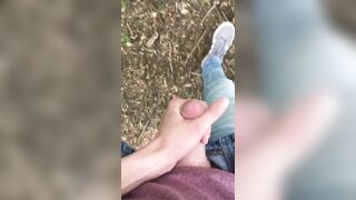 Flashing my twink dick while walking in public forest