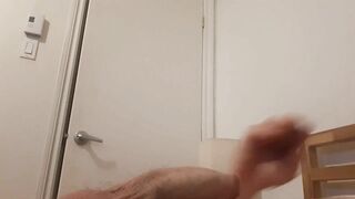 Jerking off big hard cock whit big orgasm and lot of cum