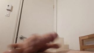 Jerking off big hard cock whit big orgasm and lot of cum