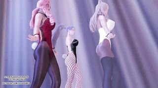 MMD Tara - Bunny Style Ahri Kaisa Seraphine Sexy Kpop Dance League of Legends KDA 4K 60FPS