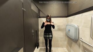 Real Secretary masturbates in office bathroom