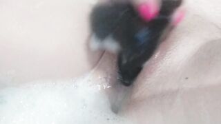 Black Dildo with Foam. Cheating on my Husband in the Bathroom