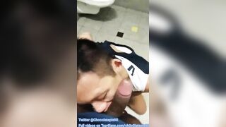 Asian Hunk Sucking BBC in Public Toilet Compilation