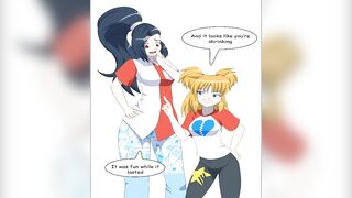 Akiko and wynn giantess growth, breast expansion