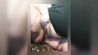 Amateur fat girl masturbates during period