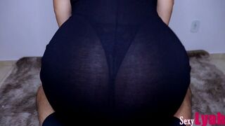 Hot Assjob Lap Dance in a Sexy See Through Black Dress