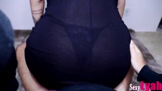 Hot Assjob Lap Dance in a Sexy See Through Black Dress