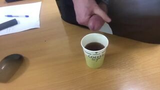 Cumming cum in my colleague's tea