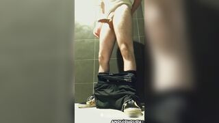 Guy Jerks Off in Public Restroom at Gas Station - Anguish Gush