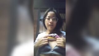 Asian girl at home alone and bored masturbates 16