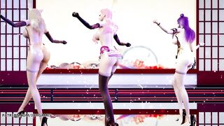 [MMD] 極楽浄土 GokurakuJodo Hot Naked Dance KDA Ahri Kaisa Seraphine