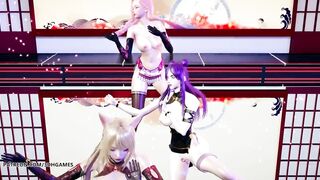 [MMD] 極楽浄土 GokurakuJodo Hot Naked Dance KDA Ahri Kaisa Seraphine