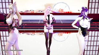 [MMD] 極楽浄土 GokurakuJodo Hot Naked Dance KDA Ahri Kaisa Seraphine