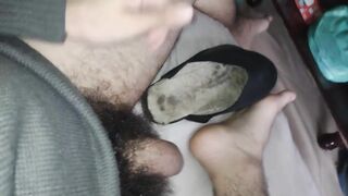 Cumshot inside slipper