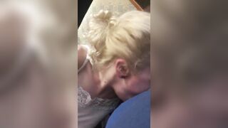 Playing with her pussy with a dick in her mouth