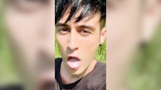 Chewing and swallowing ex - boyfriend cum ( solo cum eating after BJ vid )