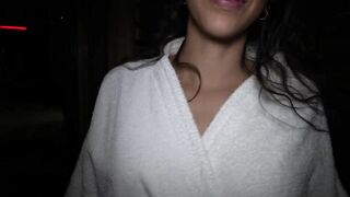 Latina milf in sauna for the first time