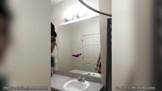 RAY RAY XXX QUICKIE: RAY RAY XXX : A quick clip of Ray fucking her dildo in the bathroom