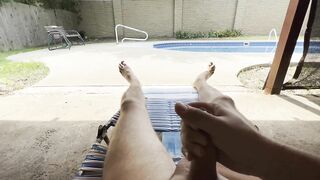 (Teaser) solo male masturbation by the swimming pool