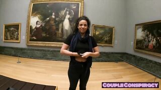 Flashing in the public busy museum got caught by security