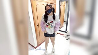 Cute teen dancing and stripping on TikTok