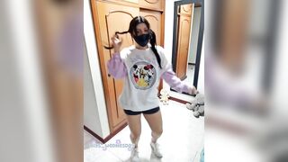 Cute teen dancing and stripping on TikTok