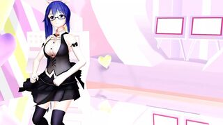 No me importa, Kagura Suzu - VTuber mmd Undress blue hair color edit smixix