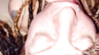 Close up face fucking my busty blindfolded step milf