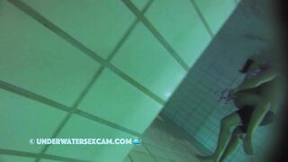 naughty girl undresses in swimming pool and plays with her boyfriends cock: fingering, blowjob, fuck