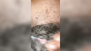 Real hairy pussy orgasm contractions closeup