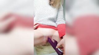 Another huge and quick squirt for a Slavic pussy with dildo.