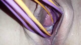 Close up making tight pussy cream and squirt