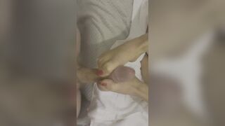 Footjob to another guys cock