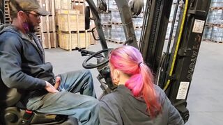 TGIF Riding his Cock while he's on the Forklift