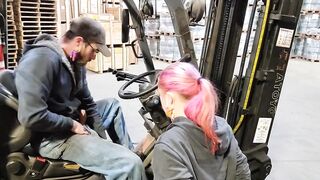 TGIF Riding his Cock while he's on the Forklift