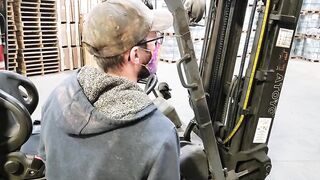 TGIF Riding his Cock while he's on the Forklift