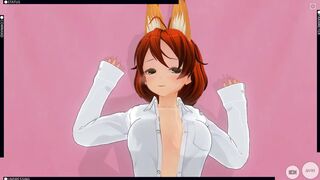 3D HENTAI fucked redhead girlfriend after a walk