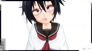 3D HENTAI POV schoolgirl rides your cock and does AHEGAO