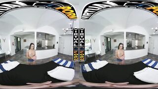 VIRTUALPORN - Petite Brunette Hottie Freya Von Doom Oiled Up And Dicked Down In VR