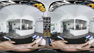 VIRTUALPORN - Petite Brunette Hottie Freya Von Doom Oiled Up And Dicked Down In VR