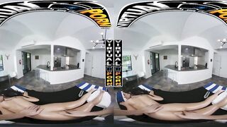 VIRTUALPORN - Petite Brunette Hottie Freya Von Doom Oiled Up And Dicked Down In VR