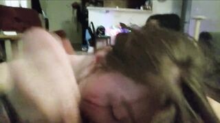 Girlfriends Sister Swallows my Cock until I Blow my Load on her Face